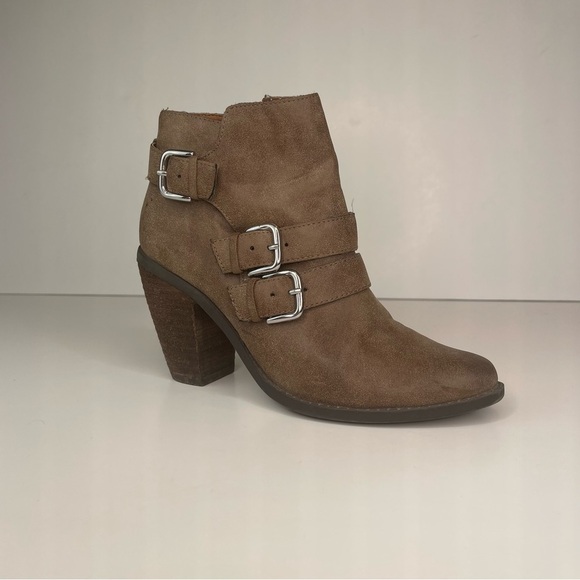 Dolce Vita Colten Brown Buckle Stacked Heeled Boots 7 - Picture 5 of 15